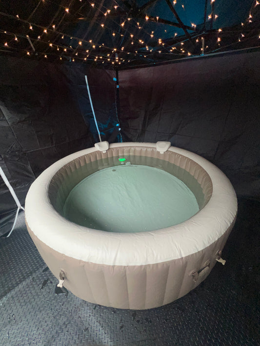 6 Person Hot Tub with Gazebo & Fairy Lights