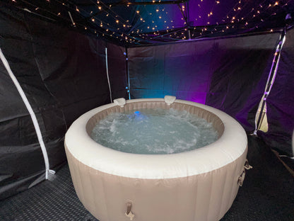 4 Person Hot Tub with Gazebo & Fairy Lights