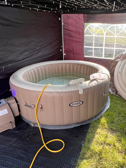 4 Person Hot Tub with Gazebo & Fairy Lights