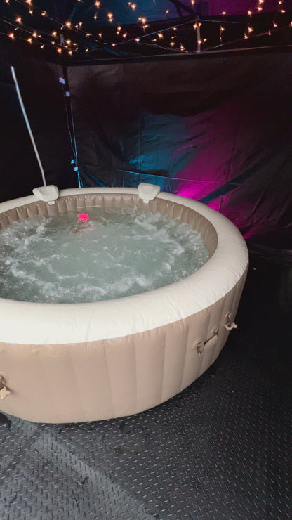 6 Person Hot Tub with Gazebo & Fairy Lights